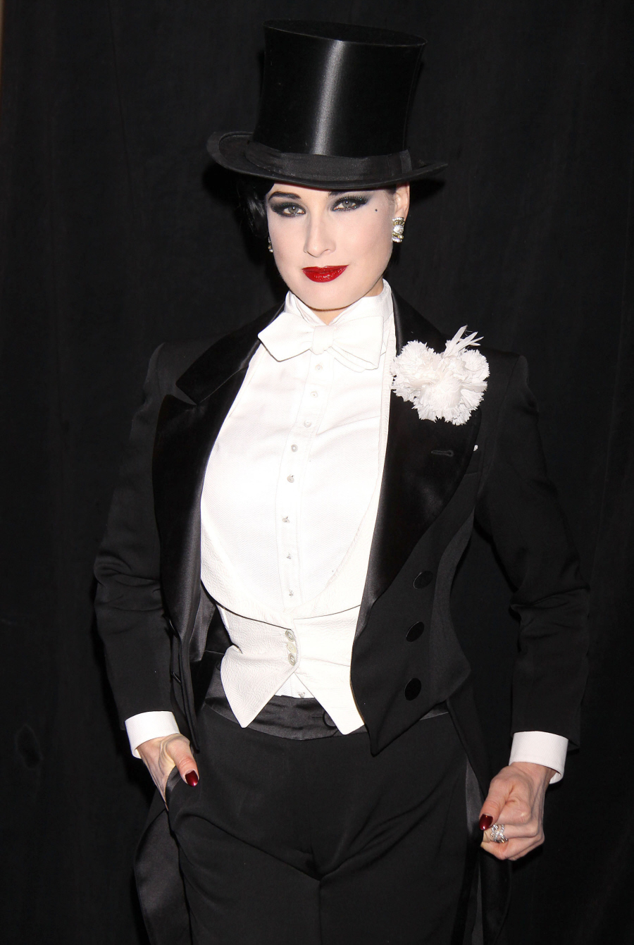 Dita Von Teese Brings Glamour to Las Vegas in Black Dress & Louboutins